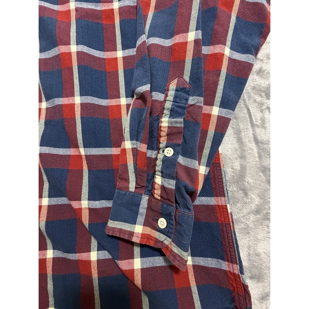 Ralph Lauren Long Sleeve Button Down Blaire Red/Navy Plaid W/Green Pony Size L - Picture 4 of 8